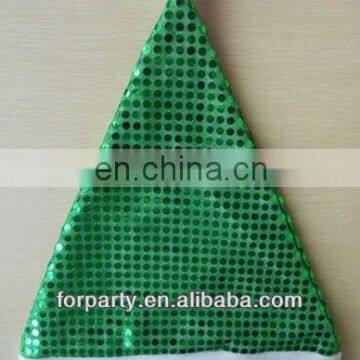 CHN-0134 Green sequin christmas santa hat