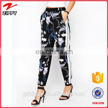 Winter Orchid Print Custom Free Pattern Harem Pants