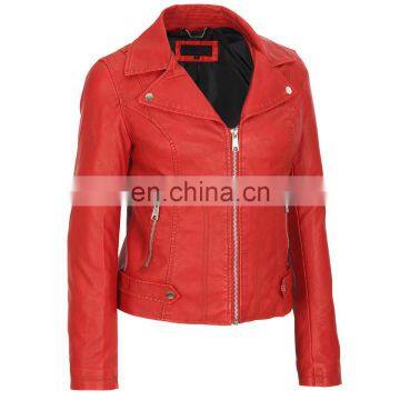 Women Leather Fashion Jacket, Women Leather Jacket, Red Fashion Jacket, Leather Casual Jacket, Women Bomber Jacket