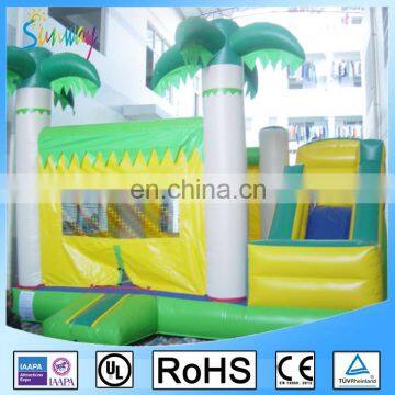 5MX4.5MX4M Green Inflatable Palm Tree Bouncer Moonwalk With Water Slide photo-4