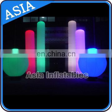 Beautiful Party Decoration Inflatable Pillar With Led Light