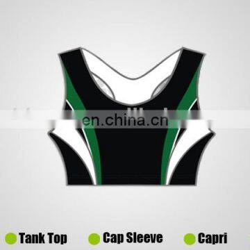 2015 new design sublimation crop top and shorts uniforms