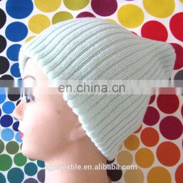 100% acrylic hot sell winter pure color Customized knitted hats/Promotional Acrylic Beanie Hat