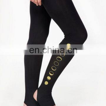 Black active wear pattern gym yoga pants wholesale