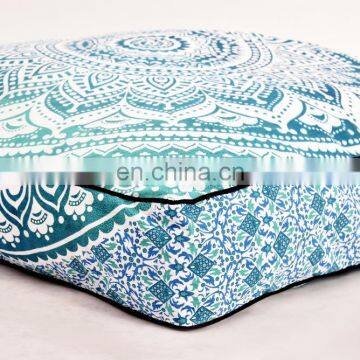 Latest Ombre Mandala Design Cushion Cover Pets Pillow Cover Indian 2017 Cotton Square Ottoman Poufs Floor Pillow Case