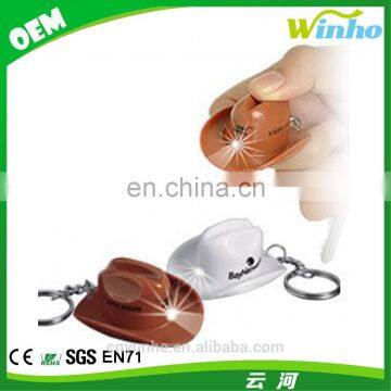 Winho customized logo mini Cowboy Hat led key chain