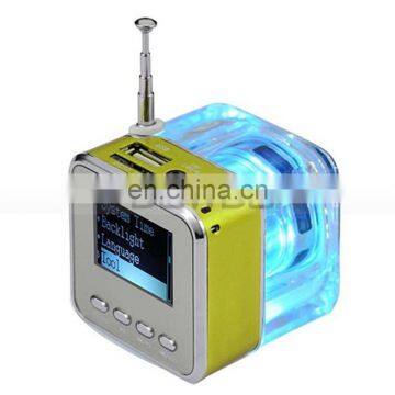 Antenna FM Radio 16G Memory MP3 Player Mobile Mini Portable Crystal Speaker