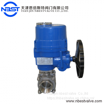 Steel 3pcs Ball Valve Ac220v  Dn32 Motorized Stainless