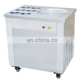 2018 hot sell thailand square round fried ice cream machine Popular mini portable soft flat pan fried ice cream machine