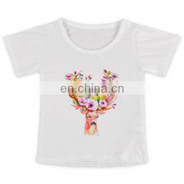 Girl Floral Deer Summer Shirt Children Girls T Shirt