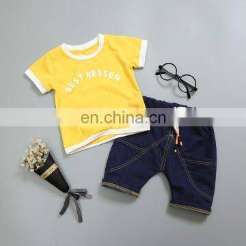 Wholesale Toddler Baby Boy 2PCS Clothing Set Shirt Tops And Short Pants Summer Short Sets photo-3