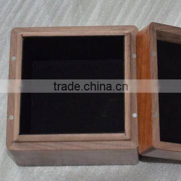 Laser Logo Antique Painted Walnut Wooden Watch Box Black Velvet Lining Watch Boxes photo-2