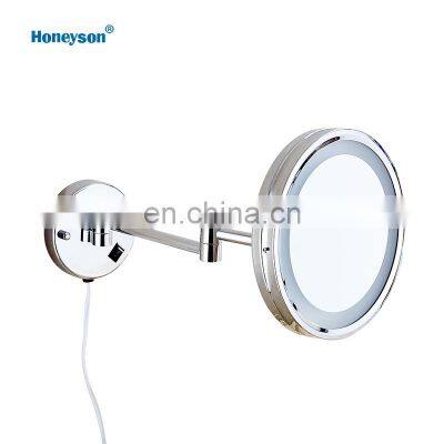 Hotel Bathroom Smart Round Wall Magnifying Illuminated Bathroom Mirror photo-2