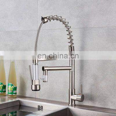 Brass Chrome Plated Kitchen Sink Faucet with Pull Down Spray