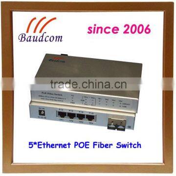 5 ports 10 100 1000M POE optical converter