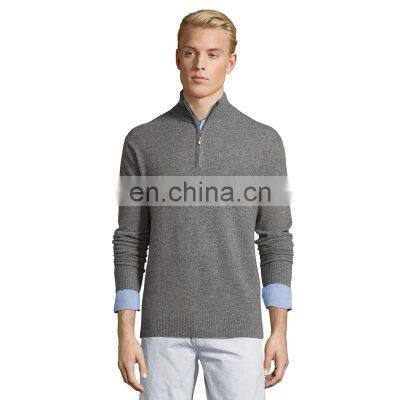 Cashmere Quarter Zip Turtle Neck Jumper Pullover For Men
