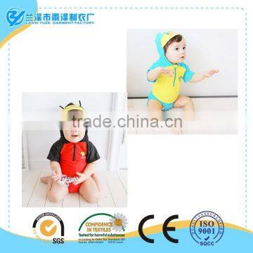 Wholesale tankinis hooded baby swimwear suit with cute animal design for summer