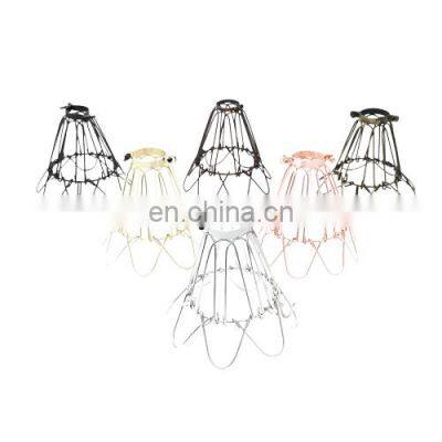 Vintage Colorful Electroplate Iron Rotate Open Style Bird Cage Lamp Shade,LED Bulb Protective Bird Cage Lamp Shade