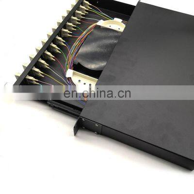 12-144Port  1U 2U 3U 19 inch Fiber Patch Panel SC LC FC ST Fiber Splice Tray FC 12 Port 1U Fiber Optic Patch Panel