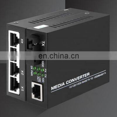 Gigabit Optic Fiber Media Converter SFP Optional 10/100/1000M 1 Fiber Port + 4 RJ45 Port 1PO and 4PE photo-5