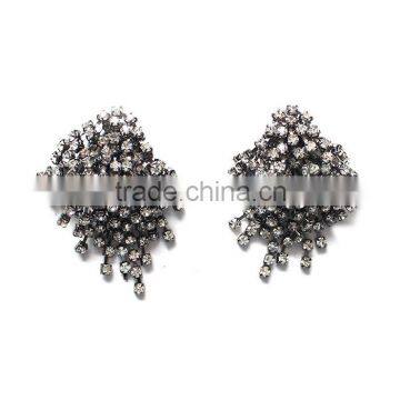 Luxury fancy black jewelry diamond party wear earrings