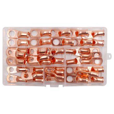 40PCS American standard AWG copper tube cold press terminal copper nose box