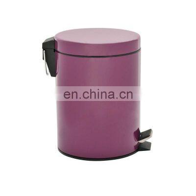 Wholesale Printing Matt Kitchen pedal bin stainless steel  waste bin with foot pedal household trash bin