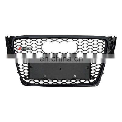 RS4 Front grill for Audi A4 S4 B8 glossy black RS4 radiator center honeycomb bummper grill for Audi A4 S4 2008 2010 2012