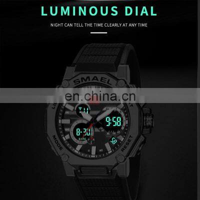 SMAEL 8047 Quartz Watches Sports Male Clock Alarm 50M Waterproof Stopwatch LED Back Light Wristwatches Men Watch Sport photo-5