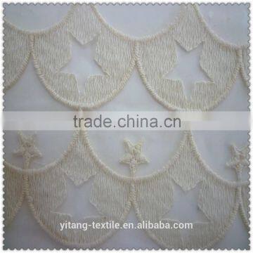 crescent pattern organza embroidered fabric