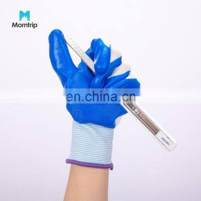 PPE Auto Repair Construction Dipped Work Safety Glove with Nitrile Coated Grip Palm Fingers Protection