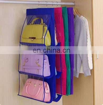 Wholesale Hanging Three-Dimensional Double-Sided Six Layer Perspective Finishing Bag Handbag Organizer Dust-Proof Storage photo-4
