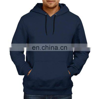 Custom design blank pullover hoodie Dark blue pain jumper for adult