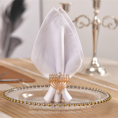Factory Customized New Style Metal Candelabra Gold Napkin Ring photo-4