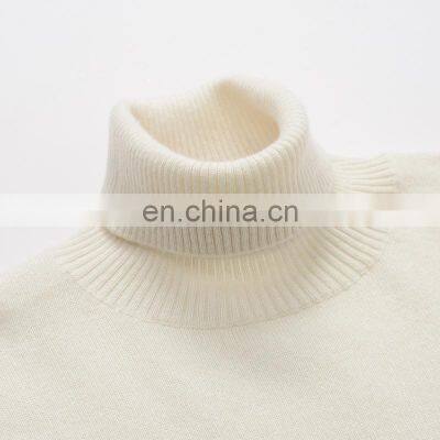 Custom Logo 100% Cashmere Women's Turtleneck Sweater Solid Pattern Jumpers With Front Logo Casual Winter Wear photo-4