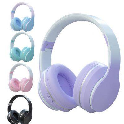 40mm Large Horn Unit Colorful Bluetooths Stereo Microphone Headset Noise Cancelling Over Ear