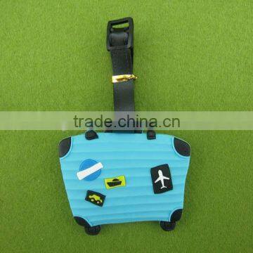 suitcase shaped lugguage tag for travel, custom PVC bag tag