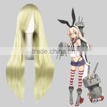 High Quality 80cm Long Straight Chobits AGATSUMA SOUBI Beige Synthetic Anime Wig Cosplay Hair Wig Party Wig