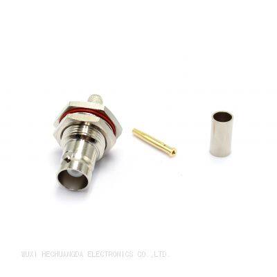 Высококачественный медный влагоотводный женский RF-коаксиальный кранцевой коннектор-адаптер BNC-C-KY3 для кабелей RG316 и RG174