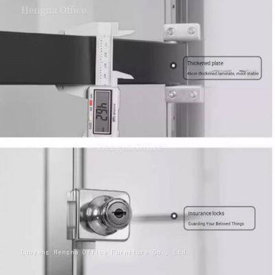 LED Curio Showcase for Munich Home Office, Slim Fit Metal Display With Adjustable Breathing Light & Safe Steel Lock, Professional Supplier Custom photo-5