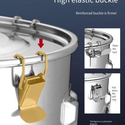 Stainless Steel 304 Sealed Barrel, Wine Barrel, Food Storage Tank, Snap-on Lid, Mirror-polished Oil Drum, Closed Metal Barrel photo-5