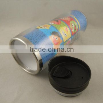 China Made Food Grade Stainless Steel Advertising Cup With Colorful Paper Insert