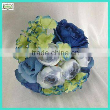 22cm 11heads silk blue artificial flower bouquet