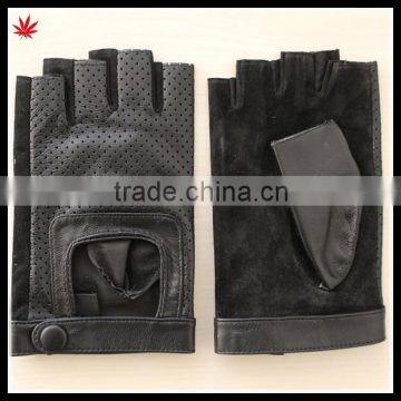 ladies sexy cheap driving fingerless leather glove