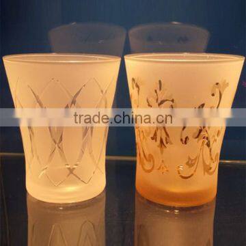 Acid Washing Pattern Drinking Glass Cup ; Glass Cup for Water and Juice