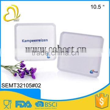 custom logo melamine serving tableware square plastic tray food