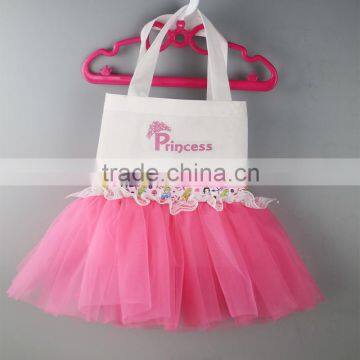 2016 children pink princess tutu bag non-woven white ballerina tutu bag kids ballet tutu bag toddlers dancing bags