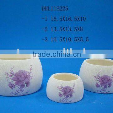 Ceramic crackleware flower pot