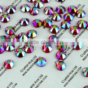 Wholesale Flat back crystal silver foiled back no hotfix rhinestone SS4 rose AB