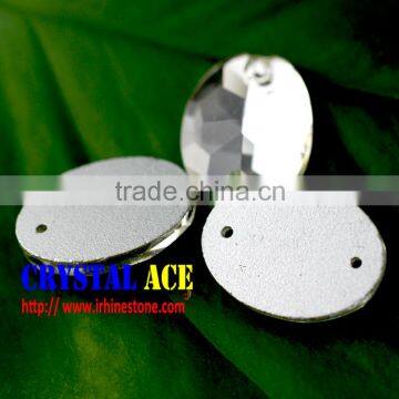 Oval Crystal AB and Crystal Flat Back Sew on Crystal Strass photo-3